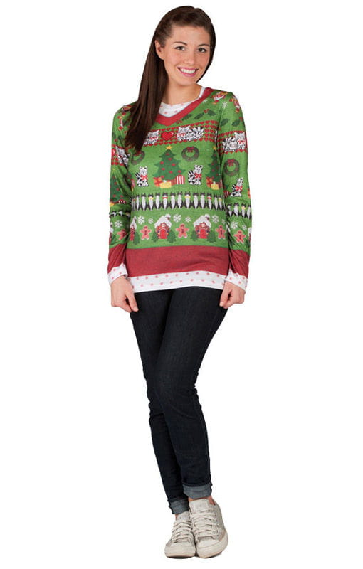 Kitschiges Damen Weihnachts Longsleeve M / 38