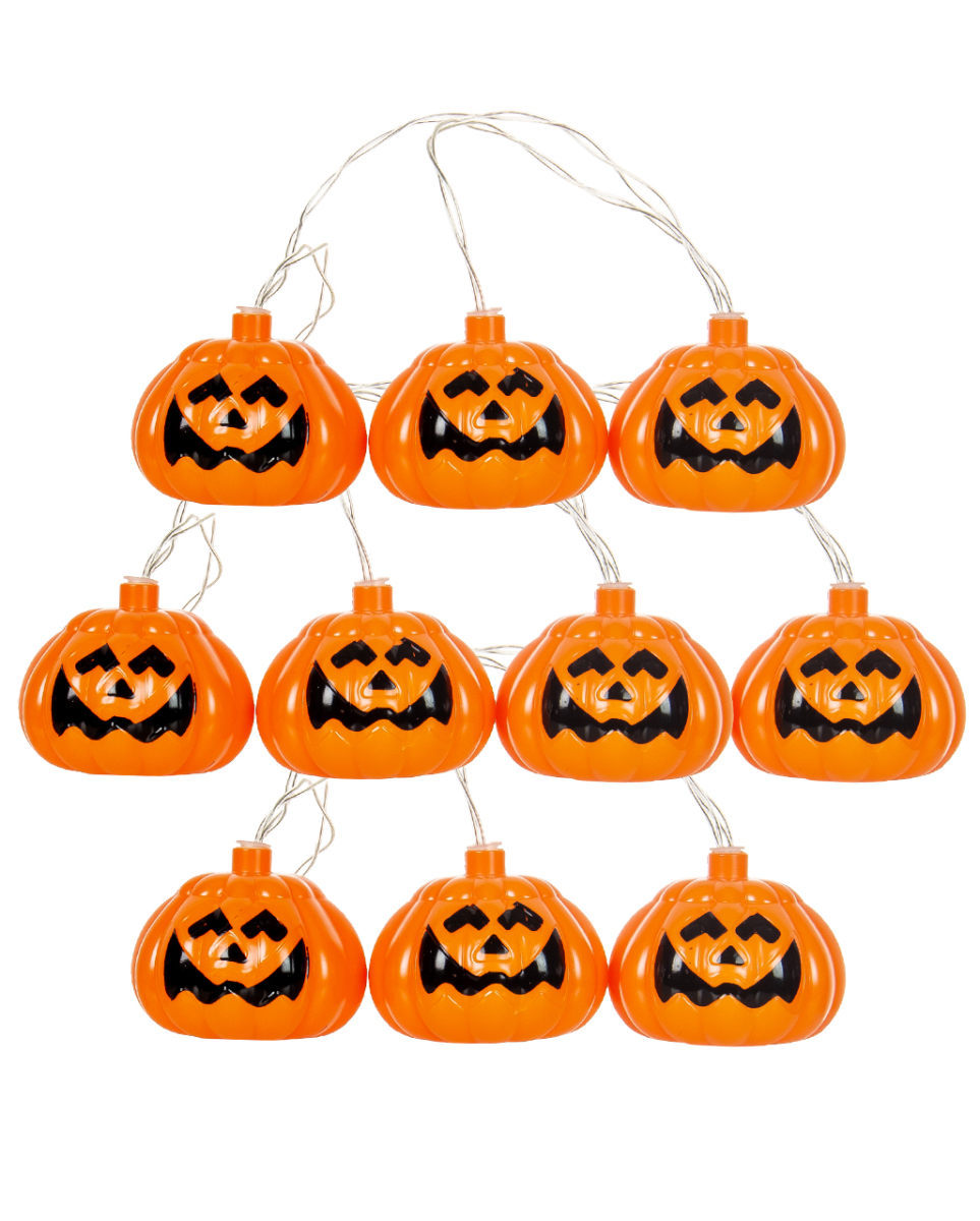 Kürbis Lichterkette mit 10 LEDs 180 cm