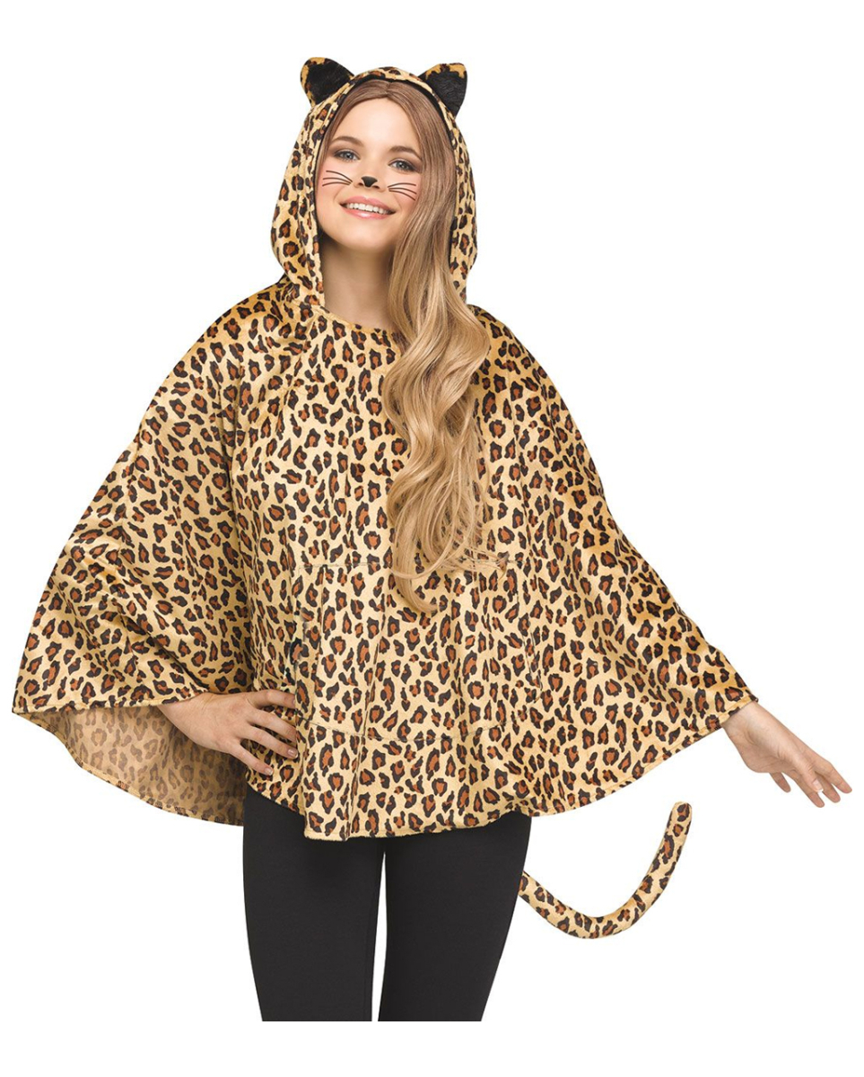 Leopard Poncho Kostüm