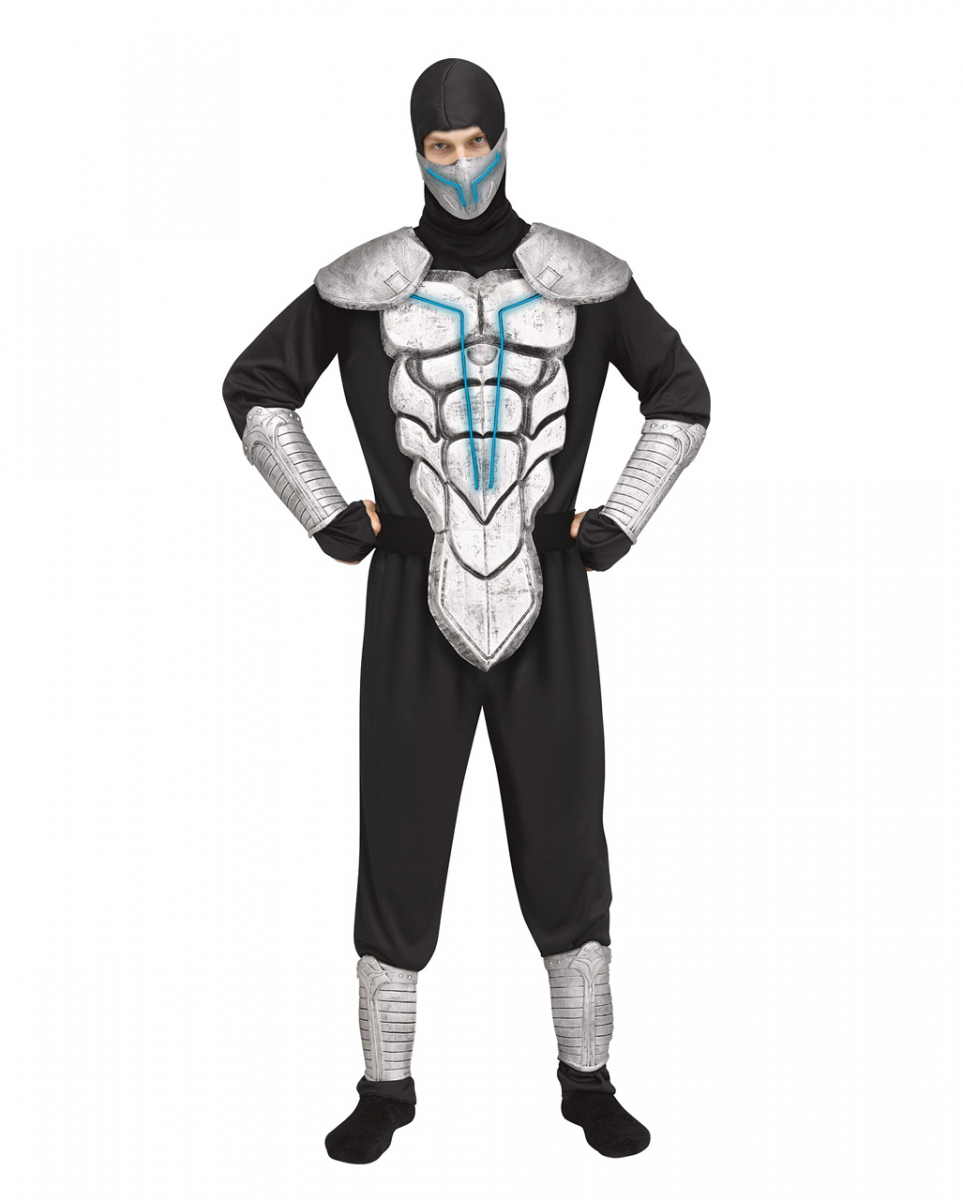 Ninja Kämpfer Kostüm mit Leuchteffekt
