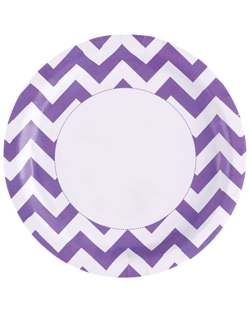 Lila Zick-Zack Pappteller 8 St.