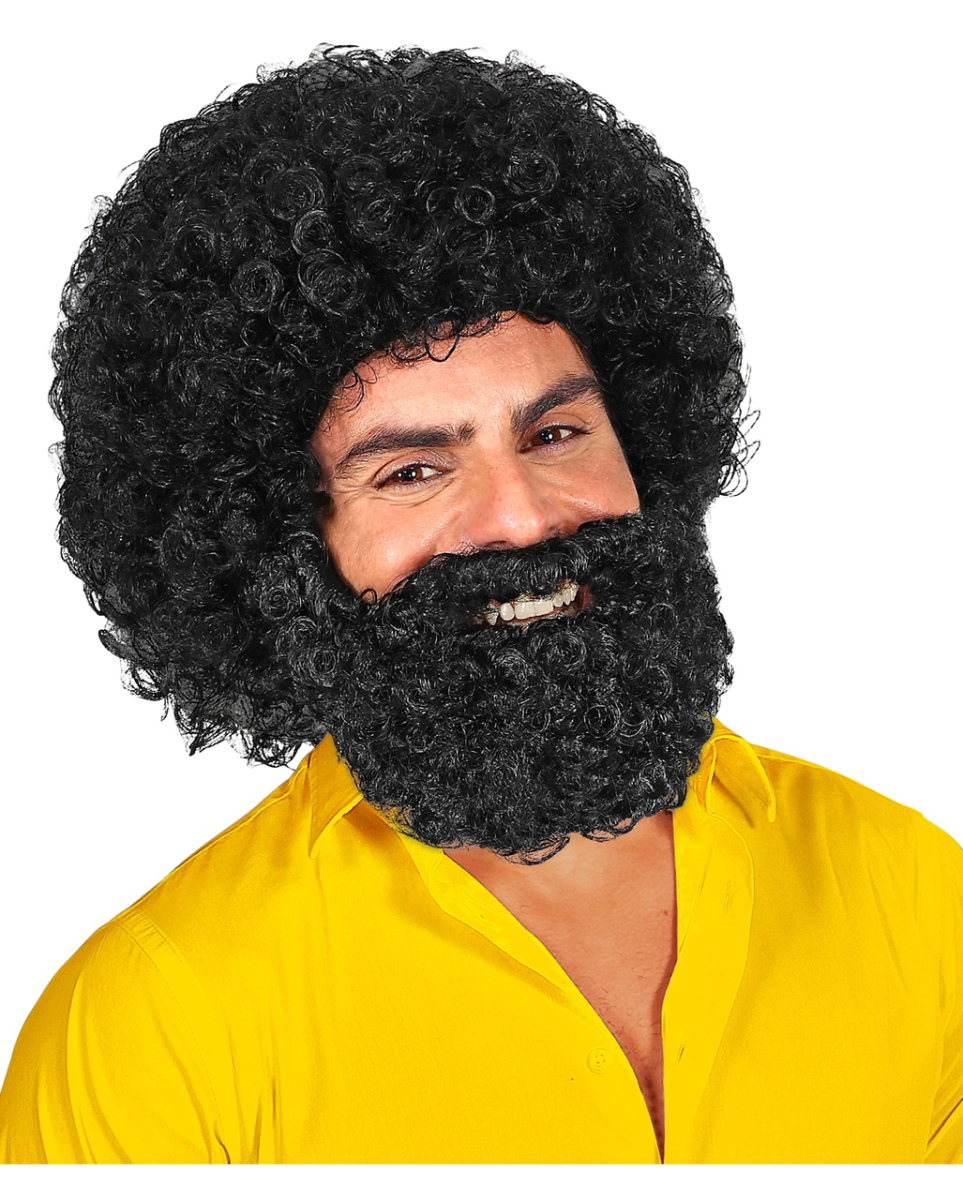 Herrenperücke Jerome mit gekräuseltem Vollbart