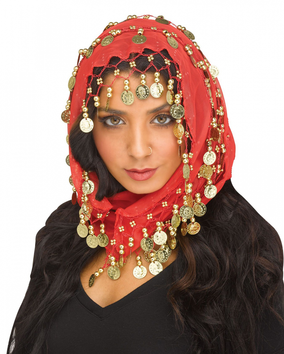 Mystisches Rotes Tuch mit Münzen