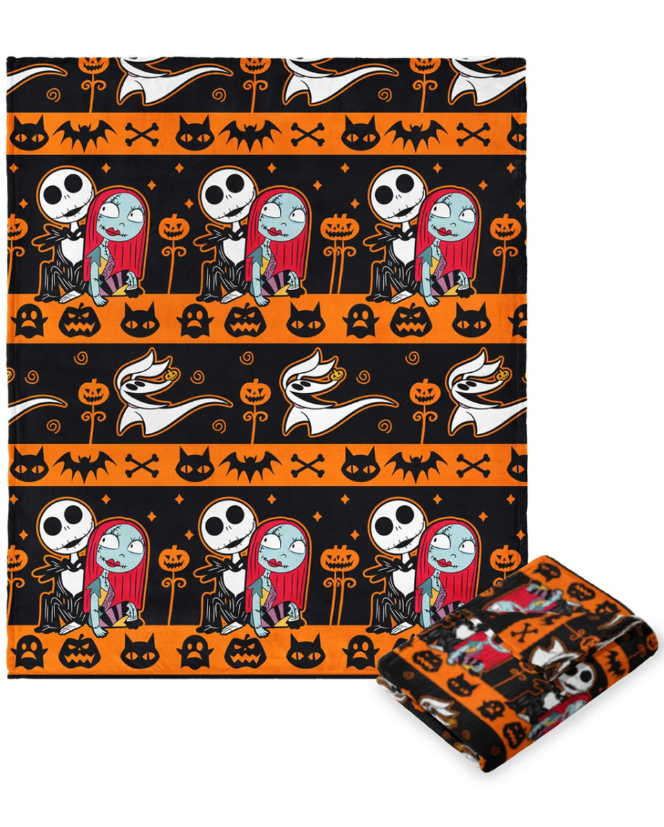 Nightmare Before Christmas Striped Nightmare Kuscheldecke 127x178cm
