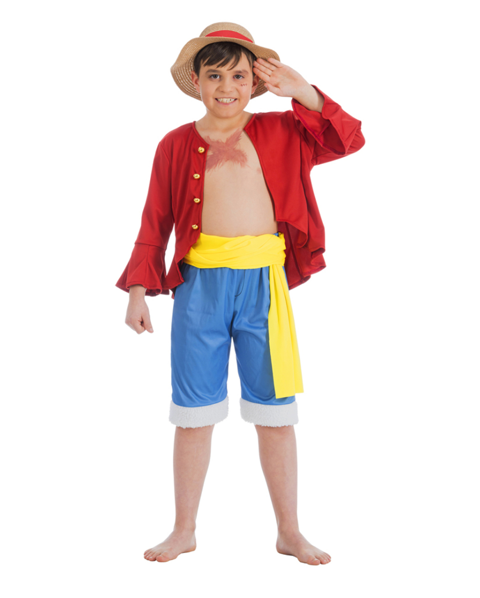 One Piece Ruffy Kinderkostüm 4-tlg 140