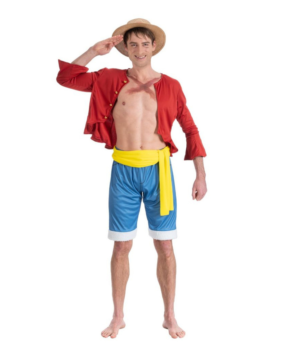 One Piece Ruffy Herrenkostüm 4-tlg. L/52