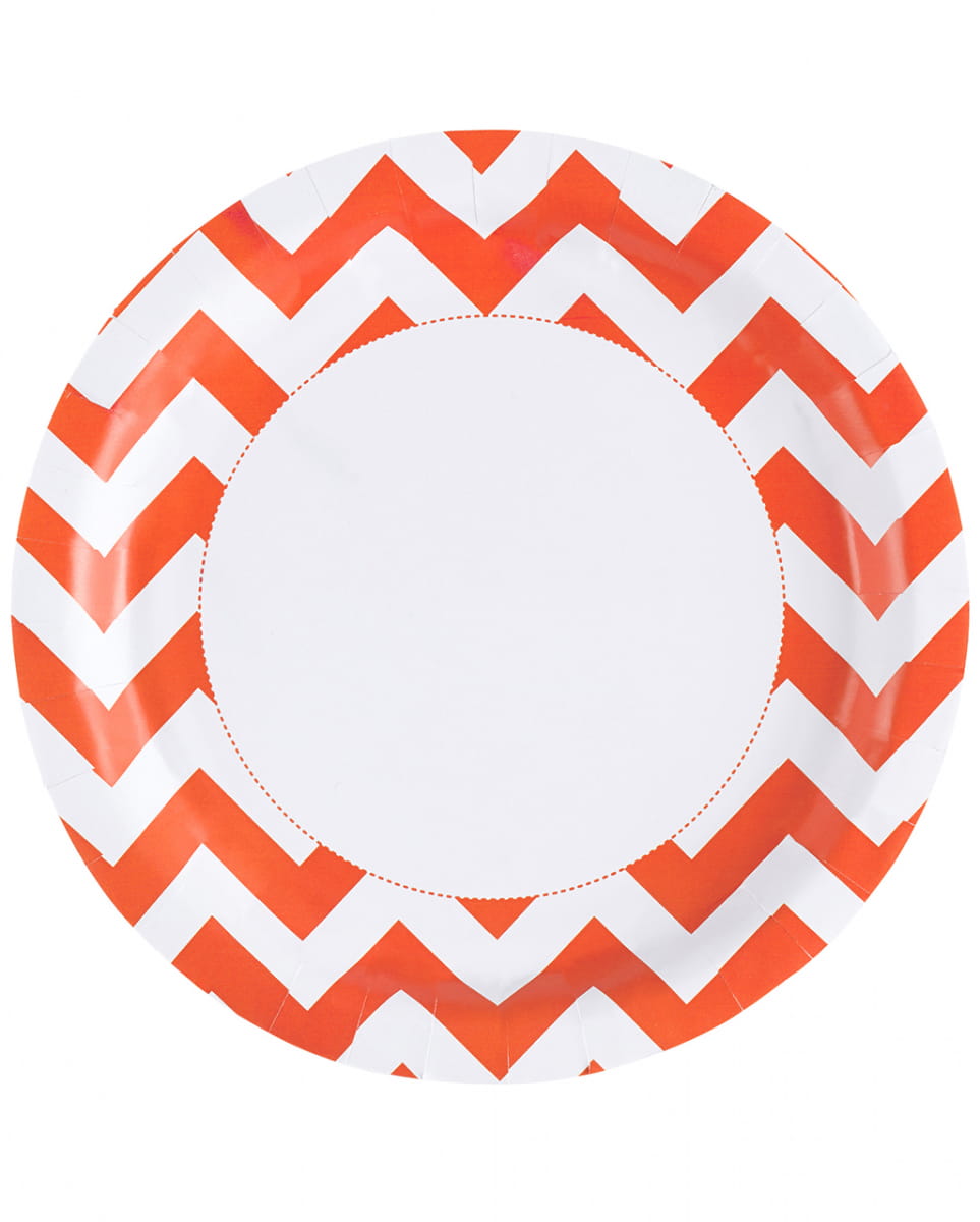 Orange Zick-Zack Pappteller 8 St.