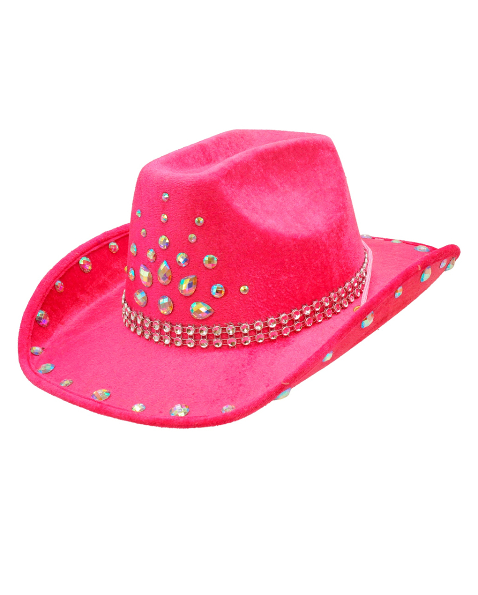 Pinker Cowboy Hut mit 'Diamanten'