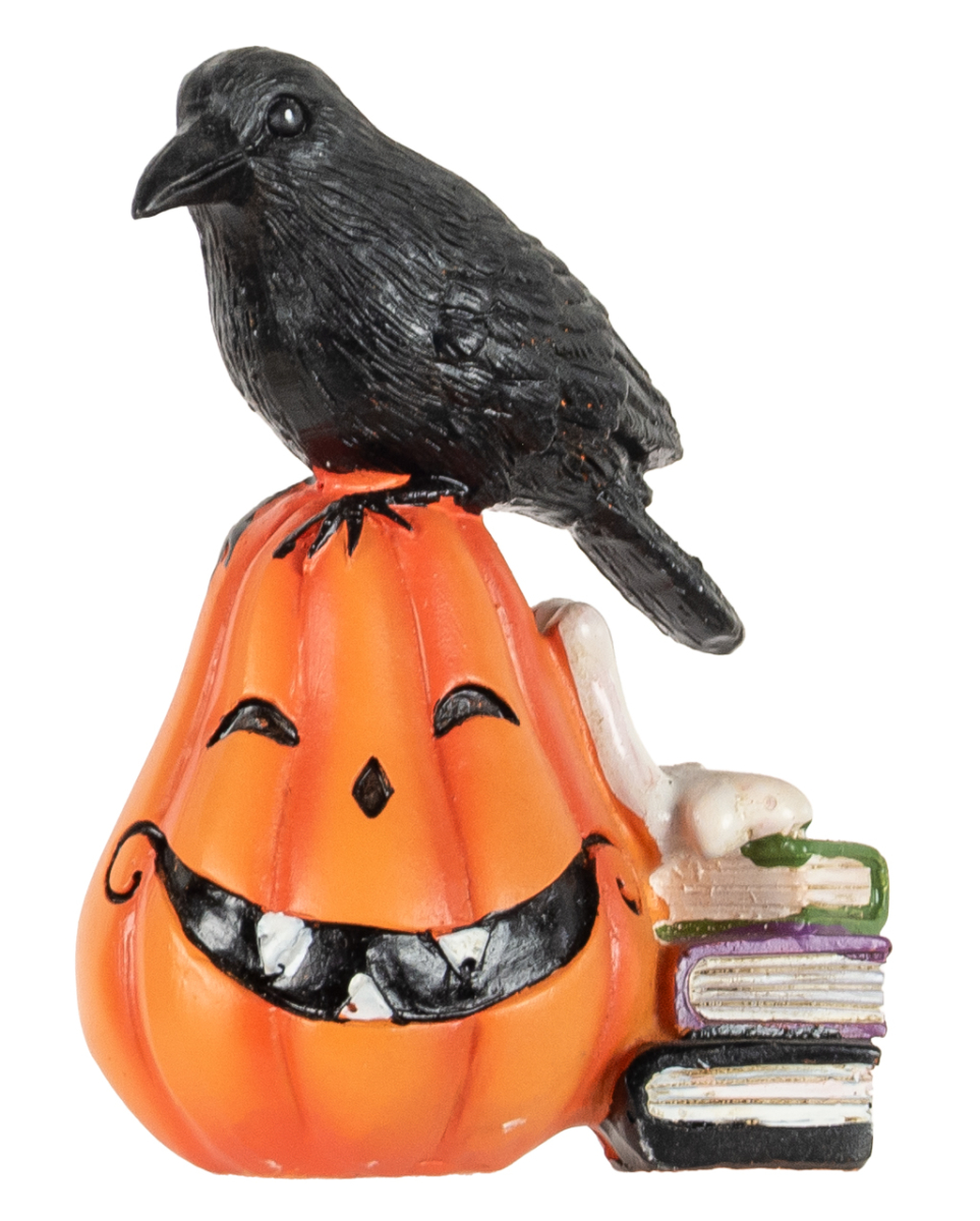 Rabe & Halloween Kürbis Dekofigur 10cm