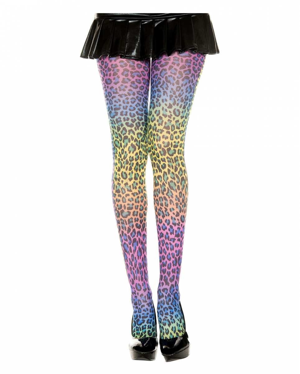 Regenbogen Leopard Strumpfhose