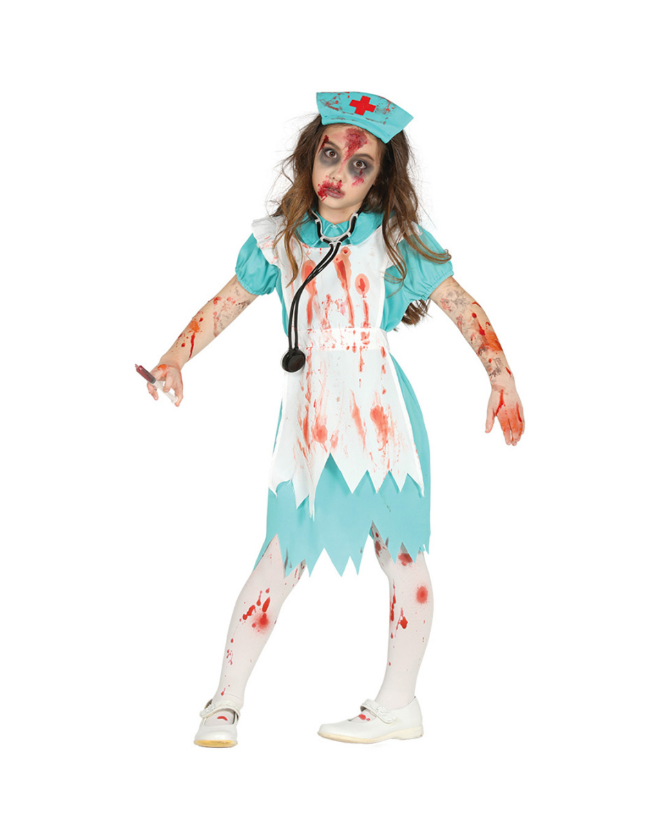 Retro Zombie Krankenschwester Kostüm für Kinder XL / 10-12 Jahre