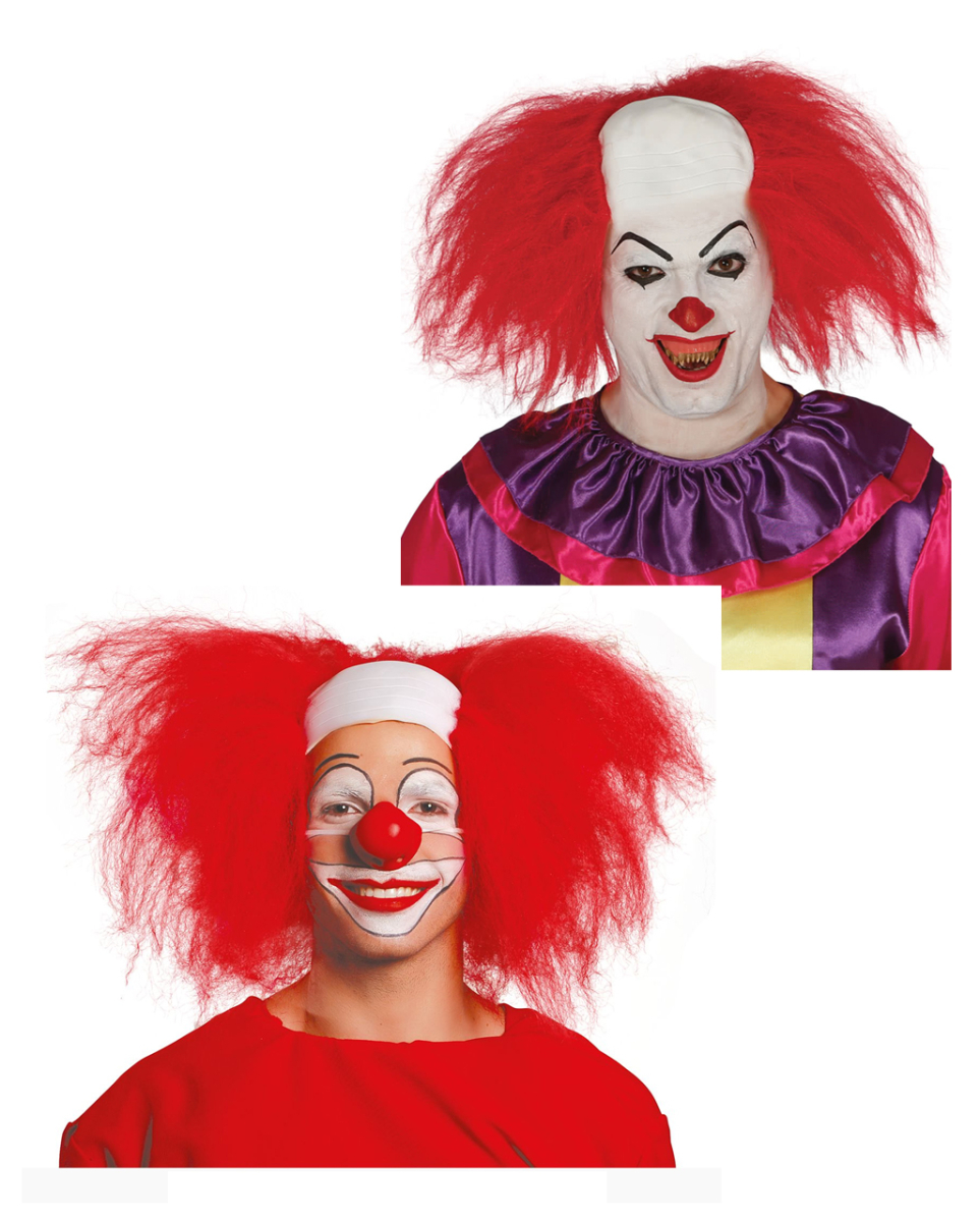 Clowns Perücke mit Halbglatze
