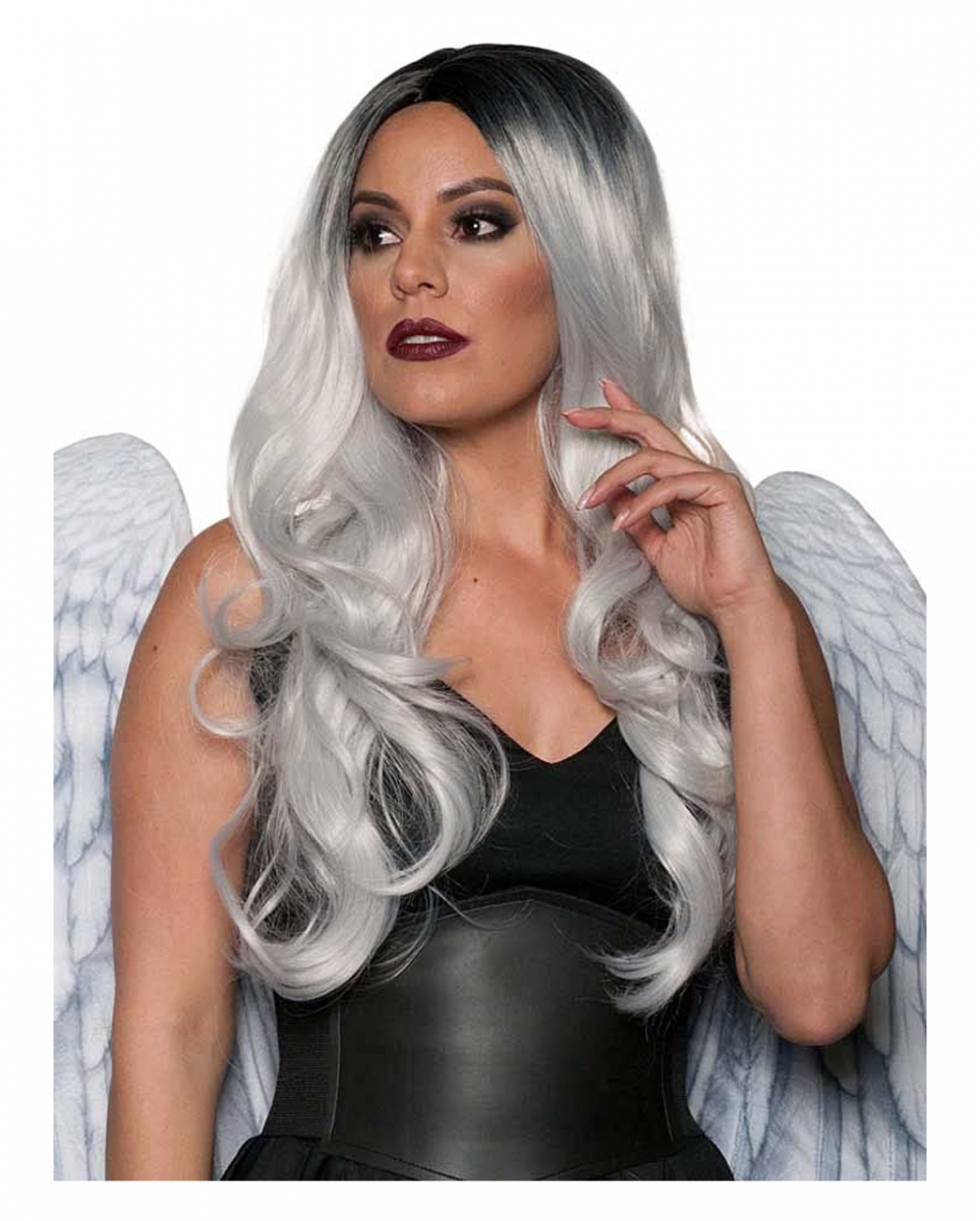 Schwarz-silberne Ombre Perücke