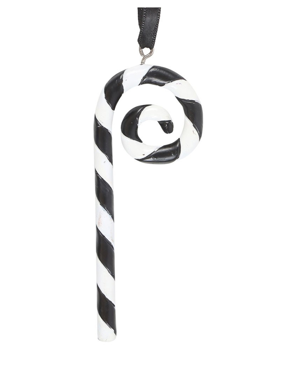 Schwarz-Weißer Candy Cane als Hängedeko 18cm