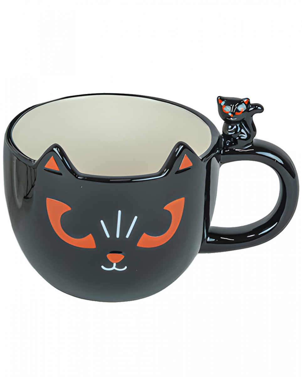 Schwarze Lieblingstasse mit Katze