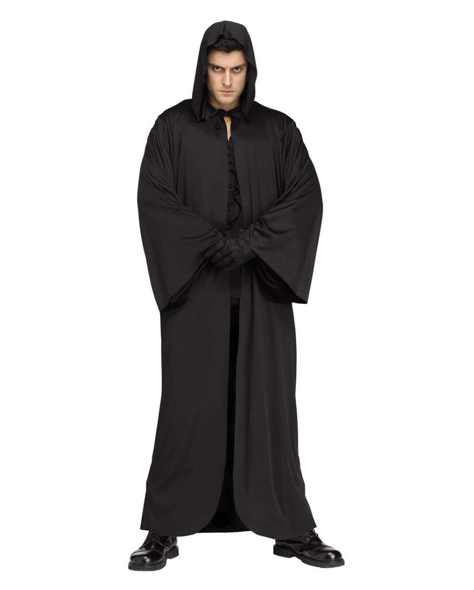 Schwarze Robe mit Kapuze One Size