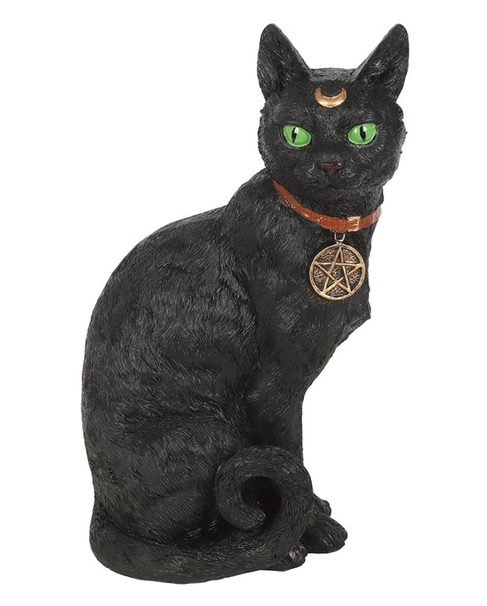 Sitzende Katze mit Halbmond 29cm