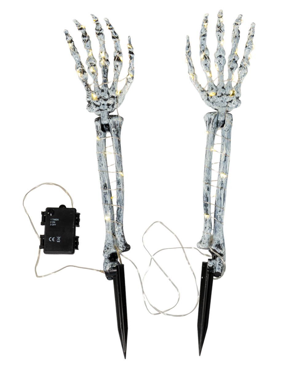 Skelett Arm Gartenstecker mit LED