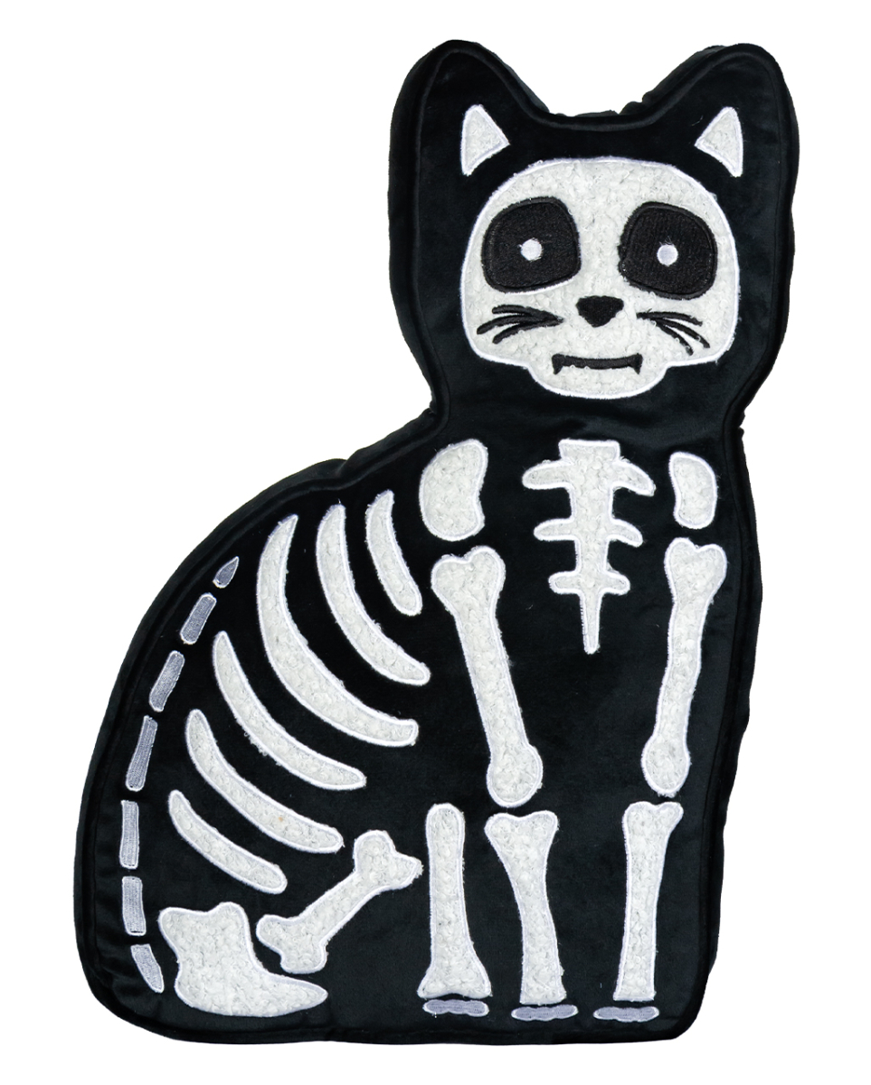 Skelett Katze Dekokissen 45cm