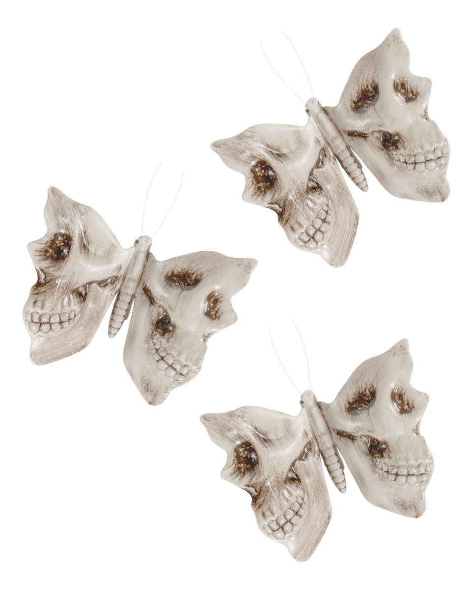 Skull Schmetterling Deko-Clips 3 St.