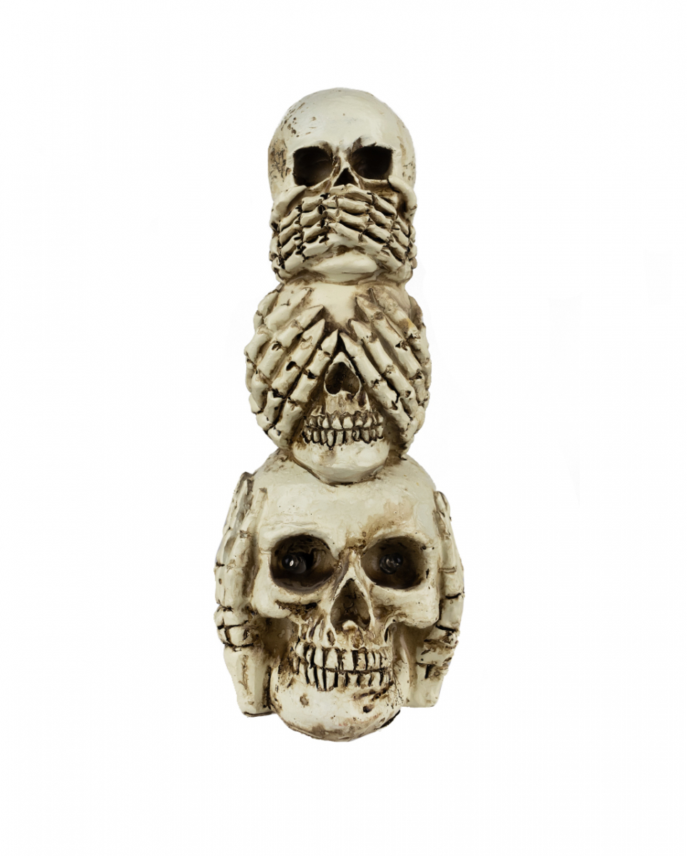 Totenschädel Turm mit LED Augen 20 cm