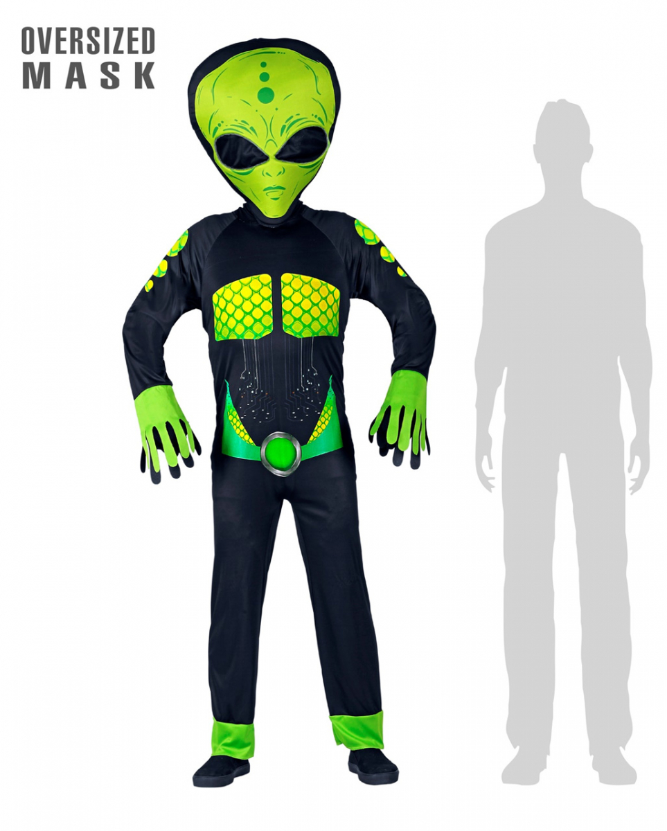 Space Alien Overall mit Riesenmaske L/XL