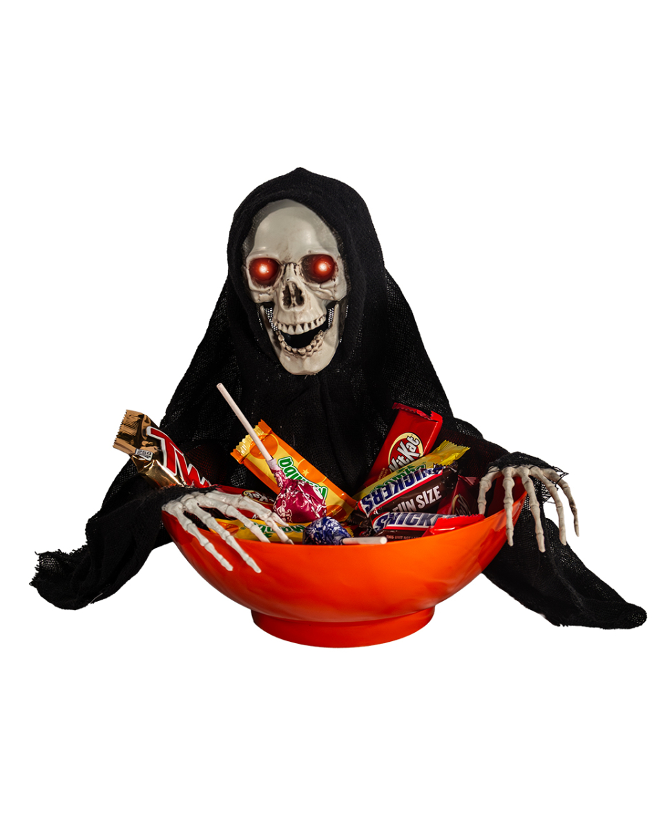 Spooky Bonbonschüssel mit schnappendem Grim Reaper