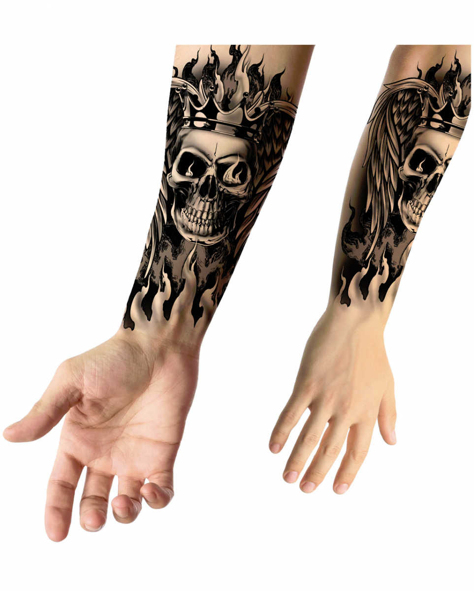 Temporäres Totenkopf Rocker Tattoo zum Aufkleben