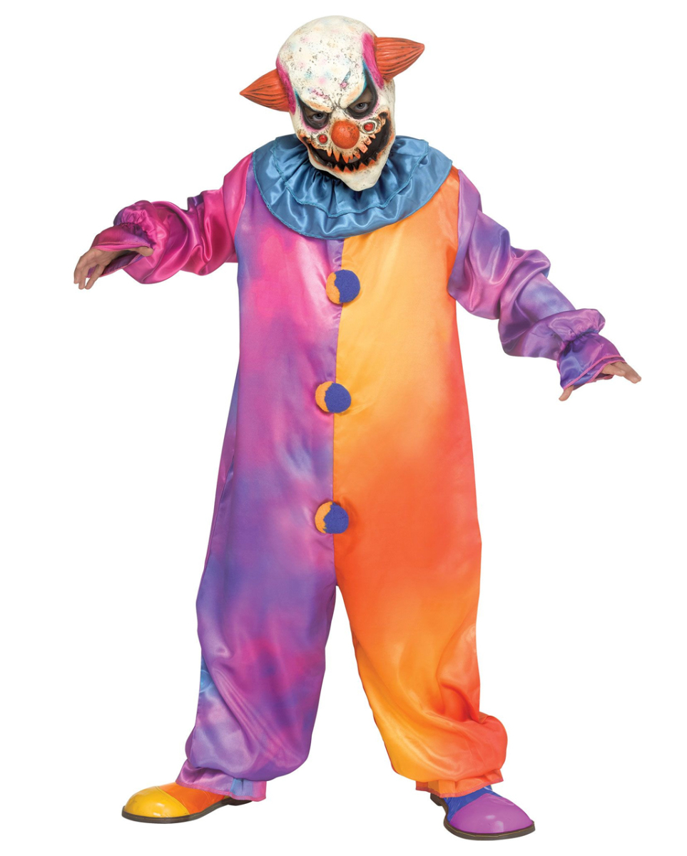 Tie-DIE Horrorclown Kinderkostüm mit Maske M / 8-10 Jahre