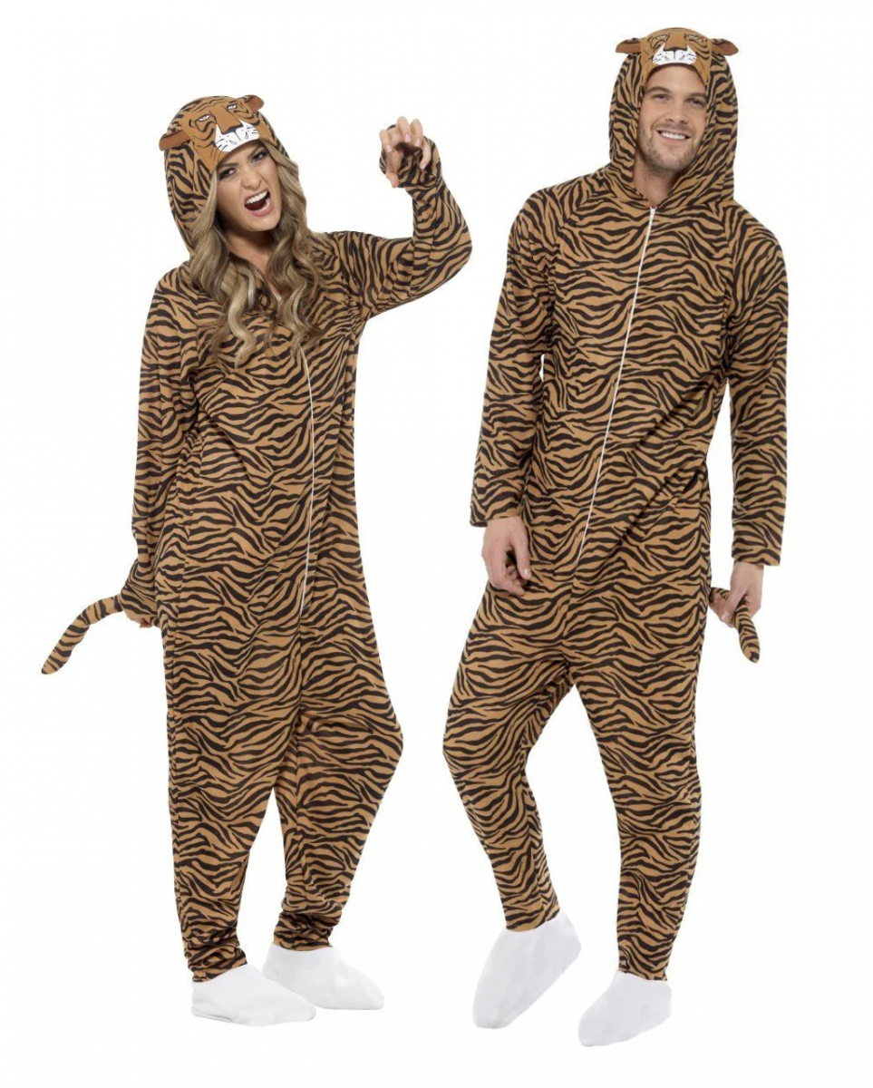 Tiger Onesie mit Kapuze Unisex M