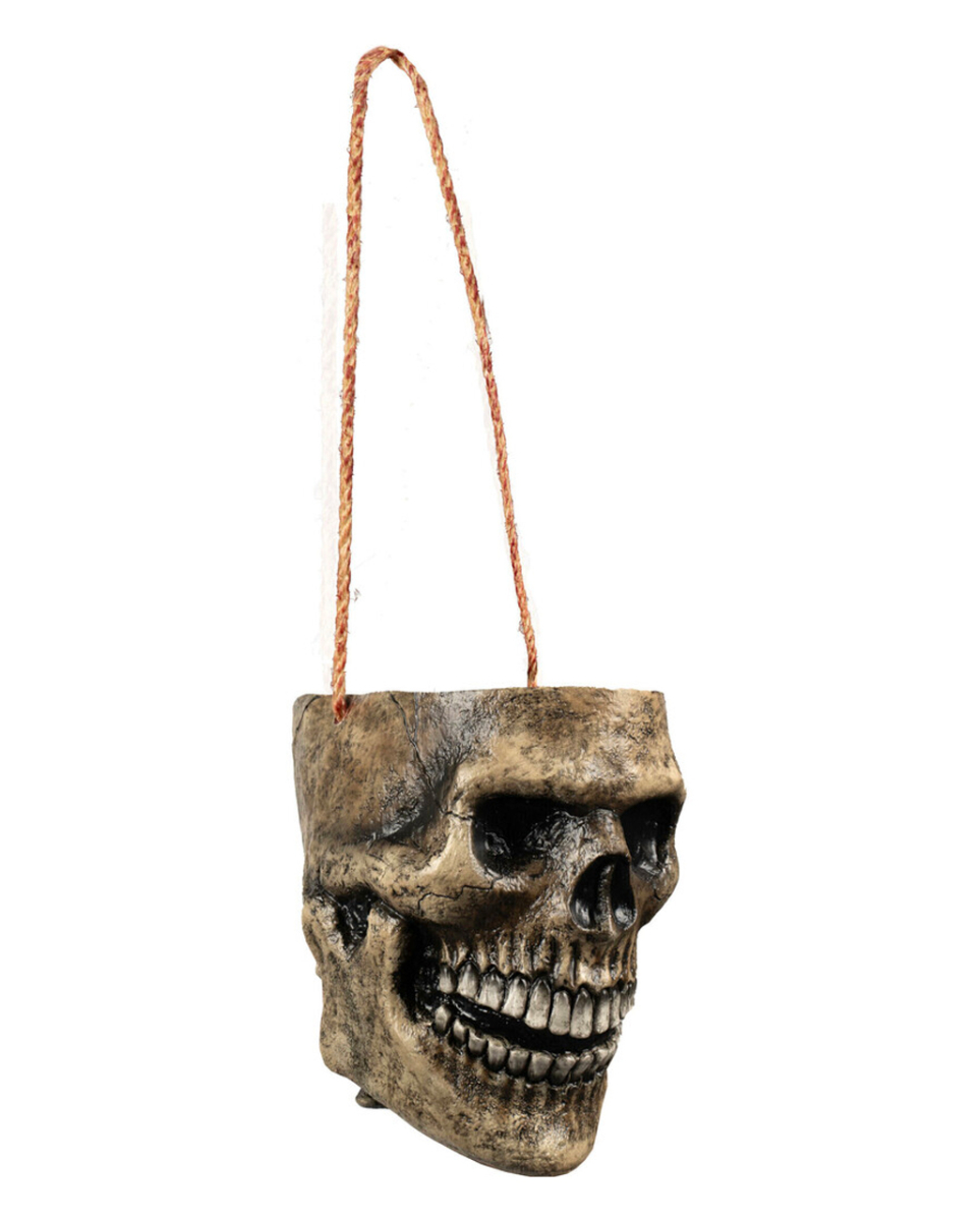 Totenkopf ohne Schädeldecke als Tasche