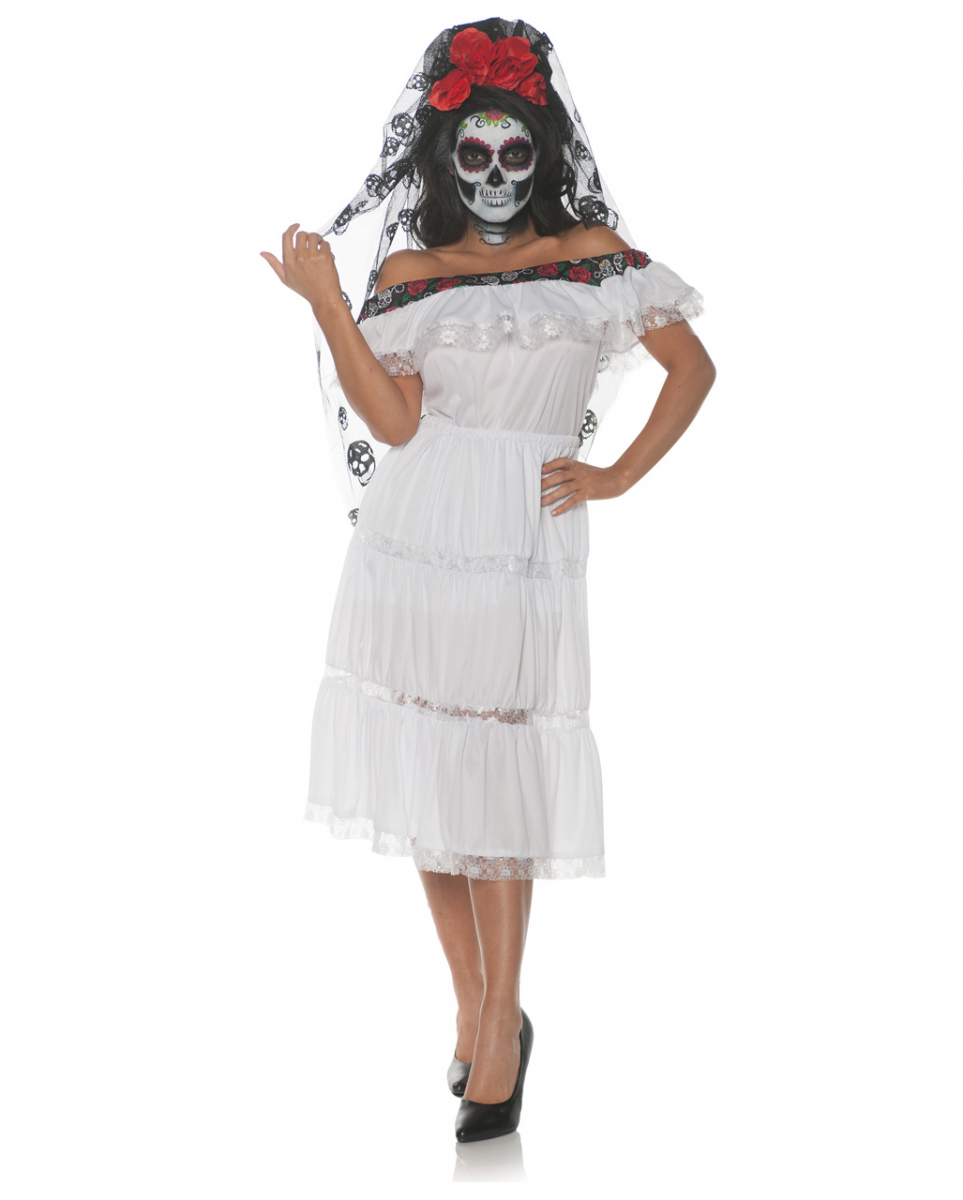 Totenschädel Senorita Kostüm S