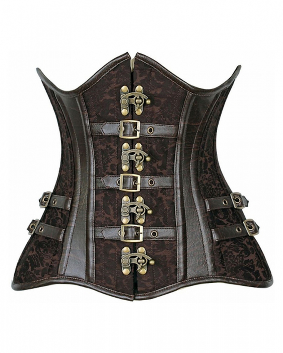 Unterbrustkorsett Steampunk Braun L
