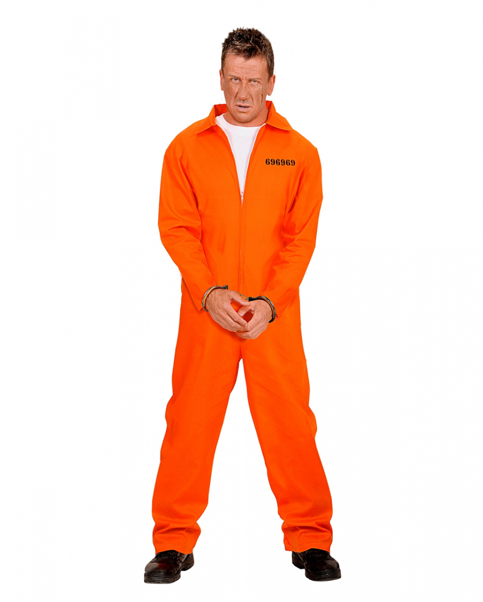 US-Häftling Kostüm mit Handschellen L