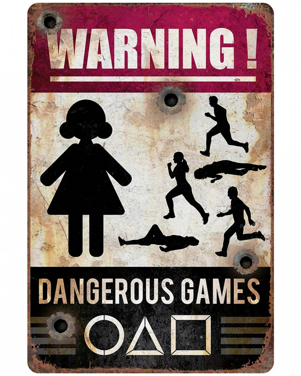 Warnschild Dangerous Games 24x36 cm
