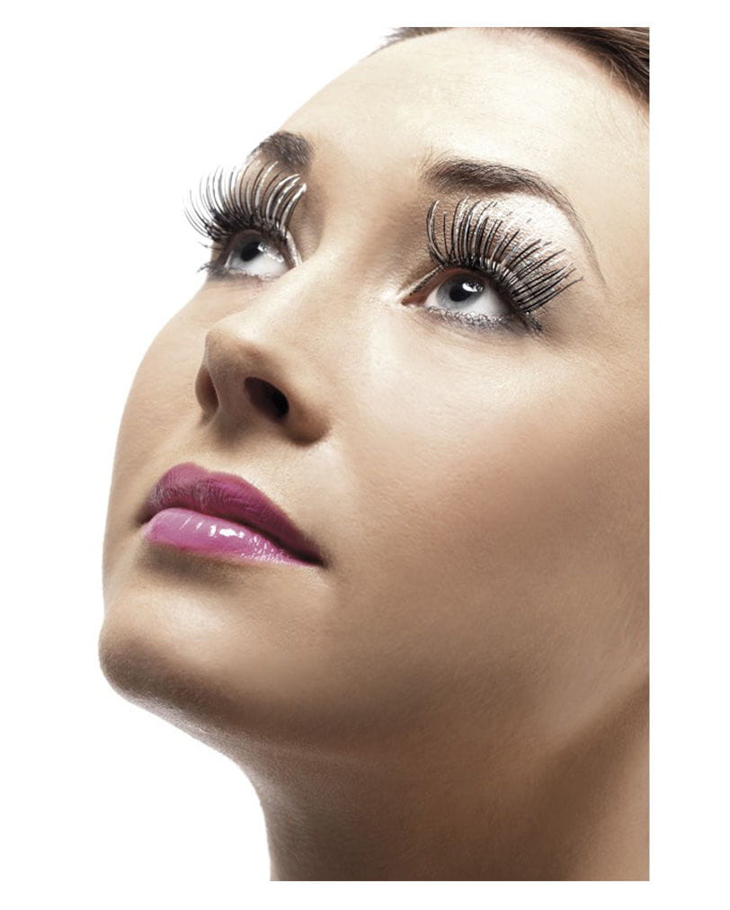 Wimpern schwarz silber Holographic