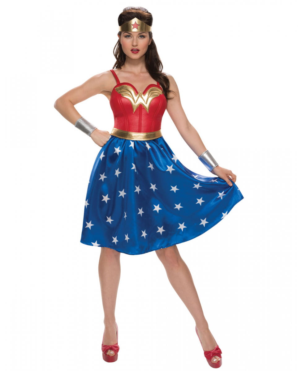Wonder Woman Kostüm-Kleid 4-tlg. XL