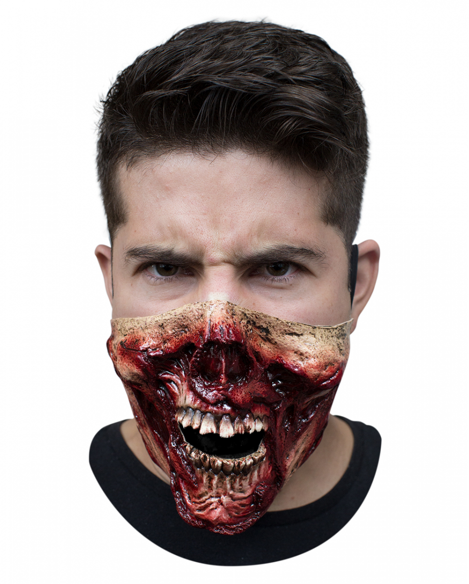 Zombie Halbmaske aus Latex