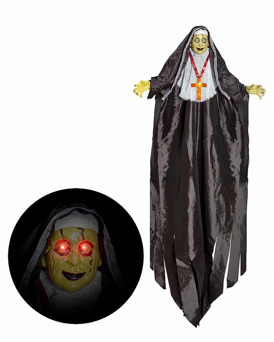 Zombie Nonne mit blinkenden Augen 137cm