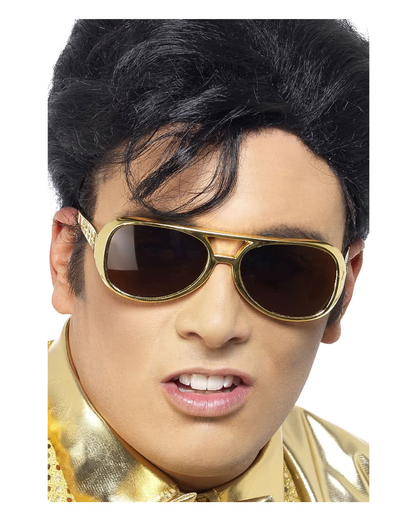 Elvis Sonnenbrille gold   Lizenziertes Elvis Kostümzubehör