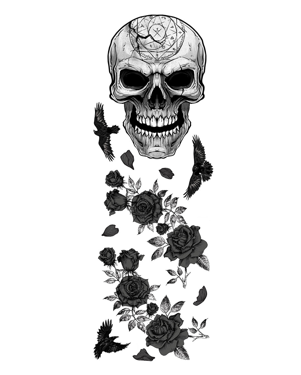 Gothic Skull Wanddekoration  Halloween Wandtattoo