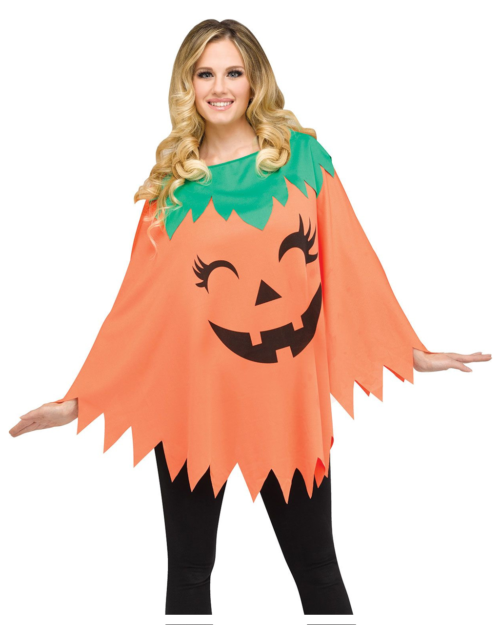 Halloween Kürbis Poncho One Size  Kostümzubehör