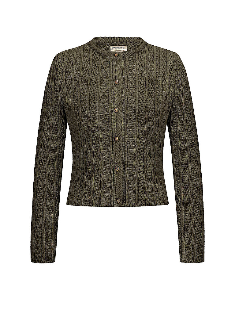 GOTTSEIDANK Trachten Strickjacke SOPHIA olive | XXL