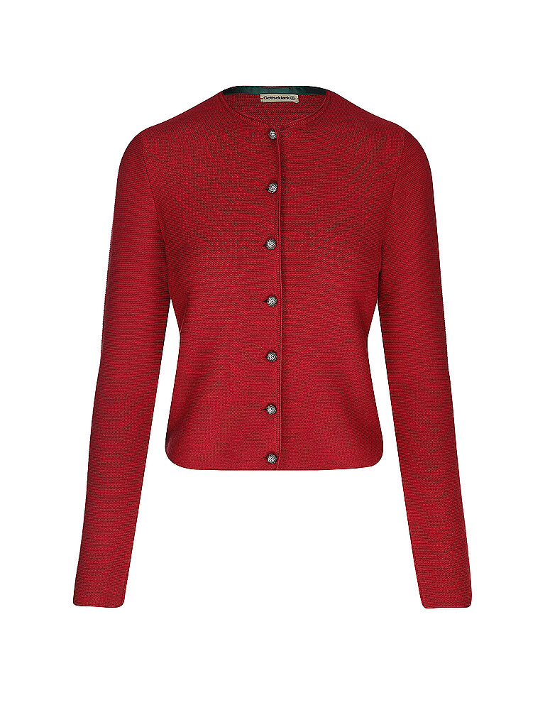 GOTTSEIDANK Trachten Strickjacke ALOISIA dunkelrot | XS