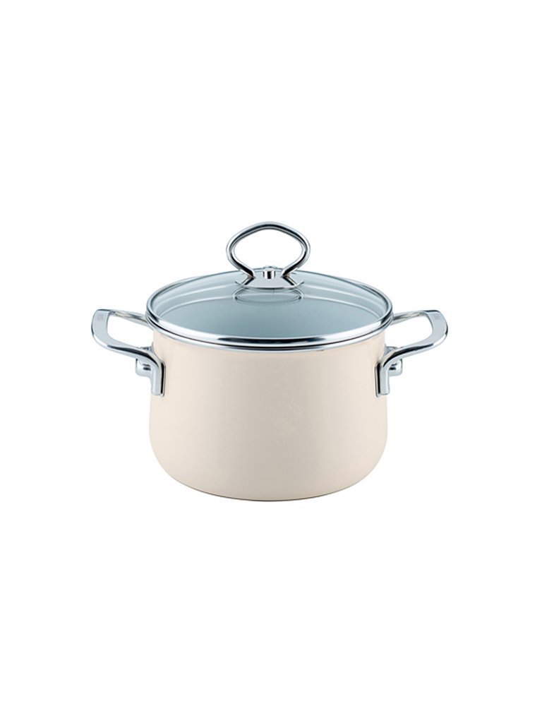 RIESS Fleischtopf mit Glasdeckel NOUVELLE 20cm/4l Avorio beige
