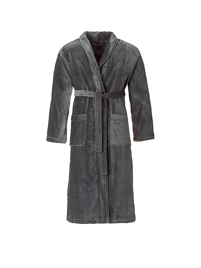 VOSSEN Unisex Bademantel FEELING-L Flanell grau | M
