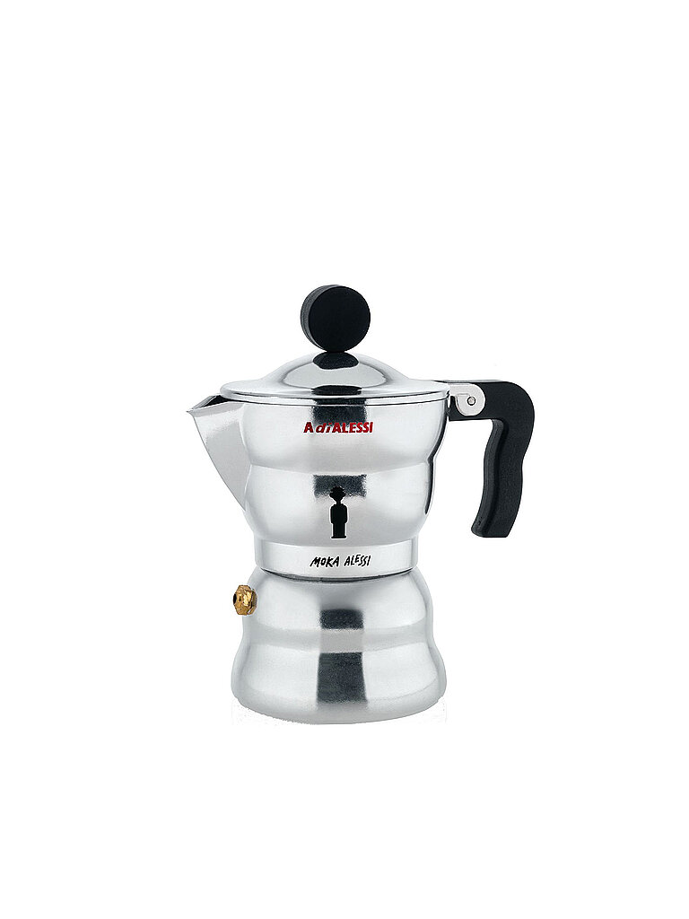 ALESSI Espressomaschine Moka-Alessi  - Aluminium / 3 Tassen silber