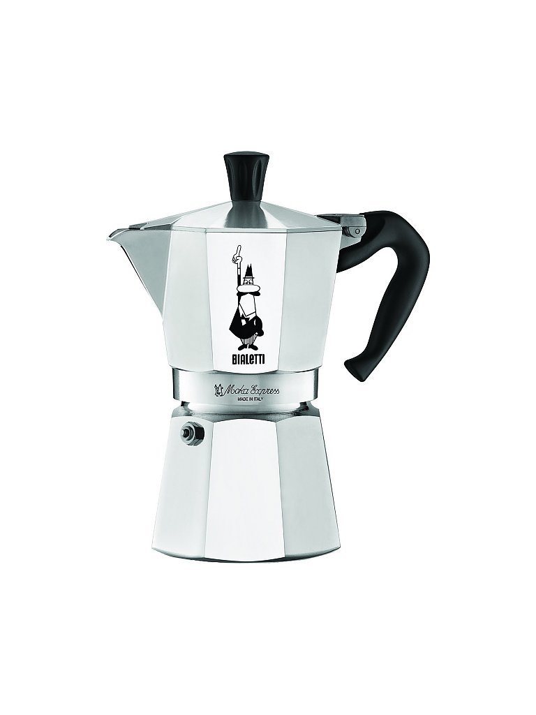 BIALETTI Espressokocher Moka 3 Tassen silber