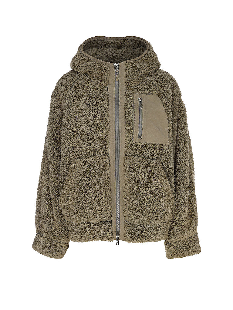 PARAJUMPERS Sweatjacke in Felloptik CREAMY olive | XS