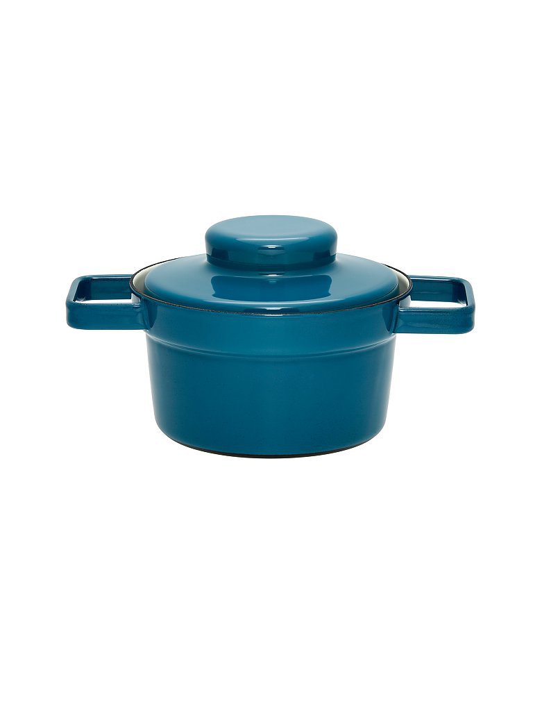RIESS Emaille Topf mit Deckel Aromapot - Truehomeware 16cm 0,75l blau